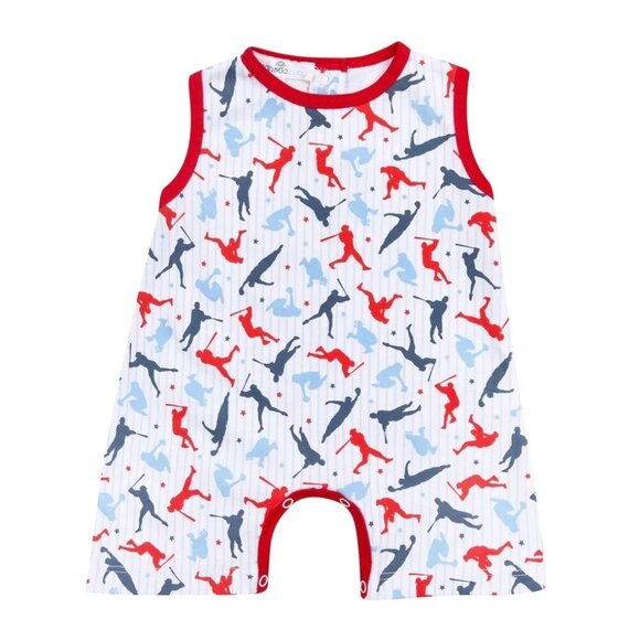 Magnolia Baby NWT Baseball Rookie Lineup Short Playsuit Size 2T - Picture 1 of 5